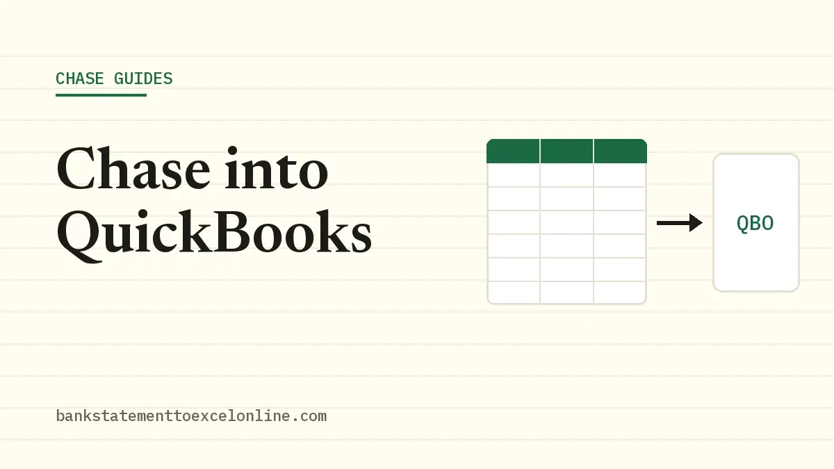 Chase into QuickBooks: featured graphic for our Chase guide, demo data only