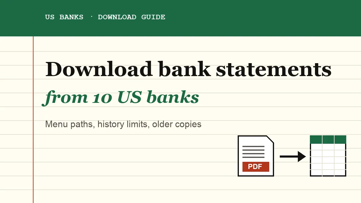 Download bank statements from 10 US banks: cover for the how to download bank statements guide