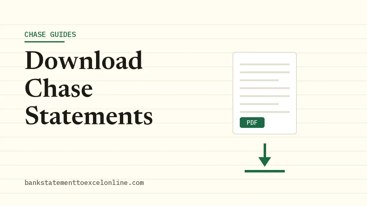 Download Chase Statements: featured graphic for our Chase guide, demo data only